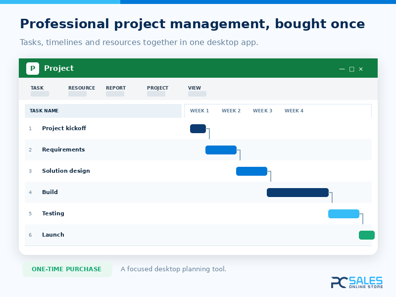 Cronograma de proyecto en Microsoft Project Professional 2021