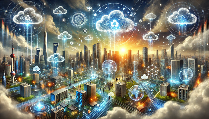 A conceptual image of cloud computing